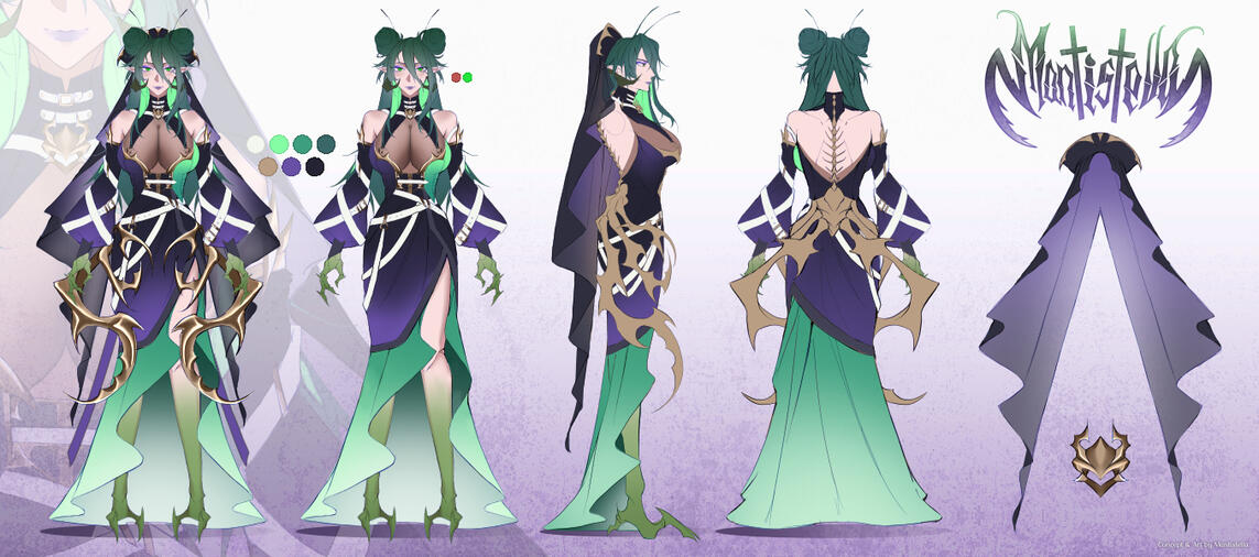 Yulia Mantistella - Vtuber Concept Art